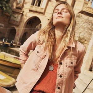 Northward Crop Army Jacket in Pink